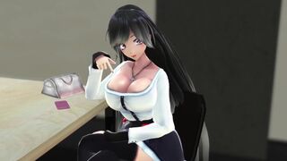 Black Haired Beauty Titty Fucks You On Table - 3D